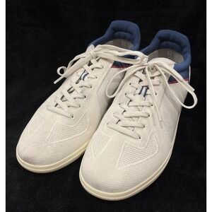 Rothy's The RS01 Hudson White Beige Navy Blue Knit Lace Up Sneakers Mens Size 11